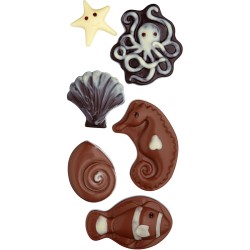 Set di 2 stampi 6 cioccolatini Animali della fattoria / Oceano. n2