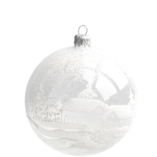 Palla di Natale Villaggio Trasparente (10 cm) - Vetro 