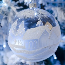 Palla di Natale Villaggio Trasparente (10 cm) - Vetro. n1