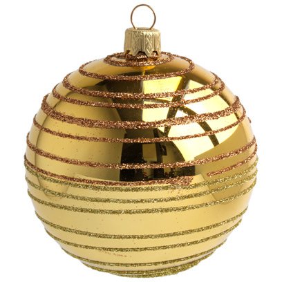 Palla di Natale Dorata a Spirale (8 cm) - Vetro 