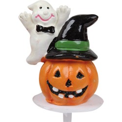 6 Stecchini con zucche 3D per Halloween - Plastica. n1