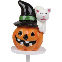 6 Stecchini con zucche 3D per Halloween - Plastica. n5