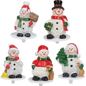 4 Stecchini decorativi Pupazzo di Neve di plastica