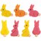4 Decorazioni piatte in pasta di mandorle - Conigli colorati images:#0
