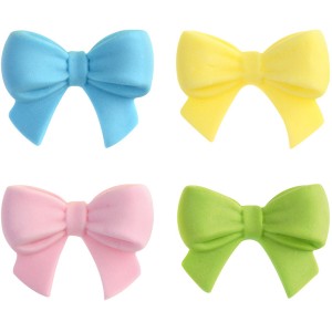 4 Piccoli fiocchi colorati in pasta di zucchero