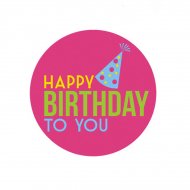 Mini disco di zucchero Happy Birthday To You (7,5 cm)