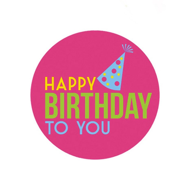 Mini disco di zucchero Happy Birthday To You (7, 5 cm) 
