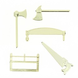 5 Decorazioni Strumenti per Tronchetto di Natale Decorative Oro. n°1