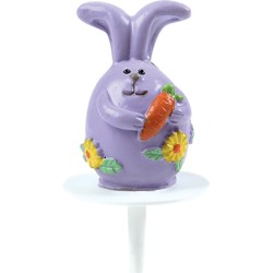 4 Stecchini con coniglietti pasquali colori pastello - Plastica. n5