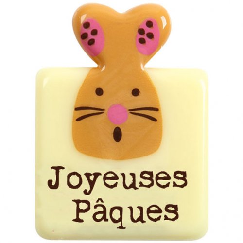 4 Targhette di cioccolato bianco “Joyeuses Pâques” 