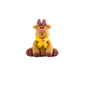 Sciarpa Renna 3D sciarpa gialla - Pasta di mandorle (4 cm)