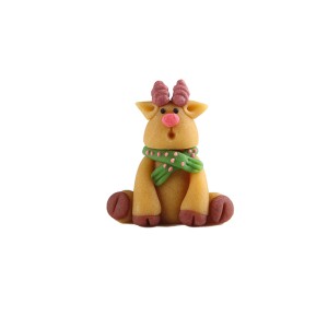 Renna 3D sciarpa verde - Pasta di mandorle (4 cm)