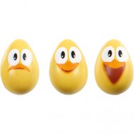4 Uova di cioccolato con pulcini sorridenti (vuote)