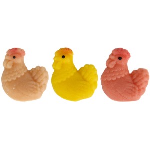 4 Galline in marzapane (2,5 cm)