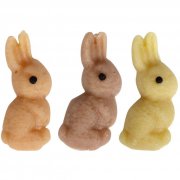 3 Conigli 2D in marzapane (3 cm)
