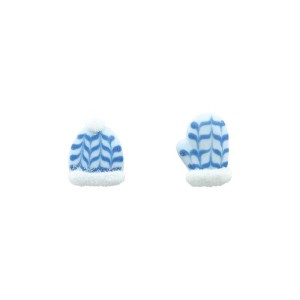1 Guanto + 1 Cappello Blu/Bianco (2,5 cm) - Zucchero
