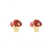 2 Funghi rossi 3D (2,8 cm) - Cioccolato Bianco
