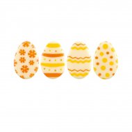5 Mini uova di Pasqua 2D giallo/arancione (3 cm) - Cioccolato bianco