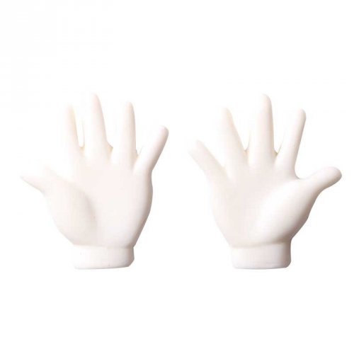 2 Mani bianche 3D (3,5 cm) - Pasta di zucchero 