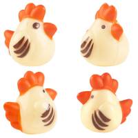 4 Galline 3D - Cioccolato Bianco (3,5 cm)