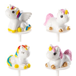 4 Stecchini decorativi - Unicorno