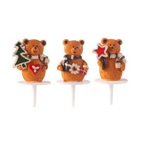 3 Stecchini orsacchiotto (3 cm) - Plastica