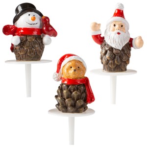 3 Stecchini Natale (4 cm) - Plastica