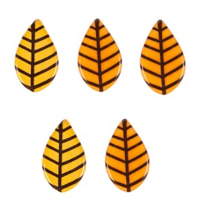 5 Foglie Autunnali (3 cm) - Cioccolato bianco