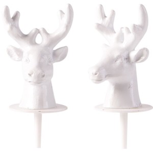 2 plettri di renna bianchi (4,5 cm) - poliresina
