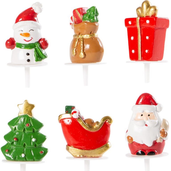 6 immagini di figurine natalizie (4 cm) 
