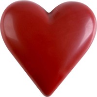 1 Cuore Rosso 6 cm - Cioccolato