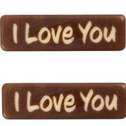 2 Placchette I Love You 4,3 cm - Cioccolato Bianco
