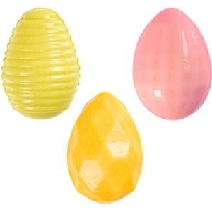 3 uova colorate in rilievo 3D (3,8 cm) - cioccolato bianco