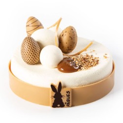 4 uova piccole con motivi 3D (3, 8 cm) - Cioccolato Caramello. n1