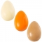 3 Piccole Uova 3D Bianco, Arancione, Marron (3,8 cm) - Cioccolato Bianco images:#0