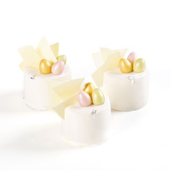 3 Mini Uova 3D Pastello (2 cm) - Cioccolato Bianco. n°1