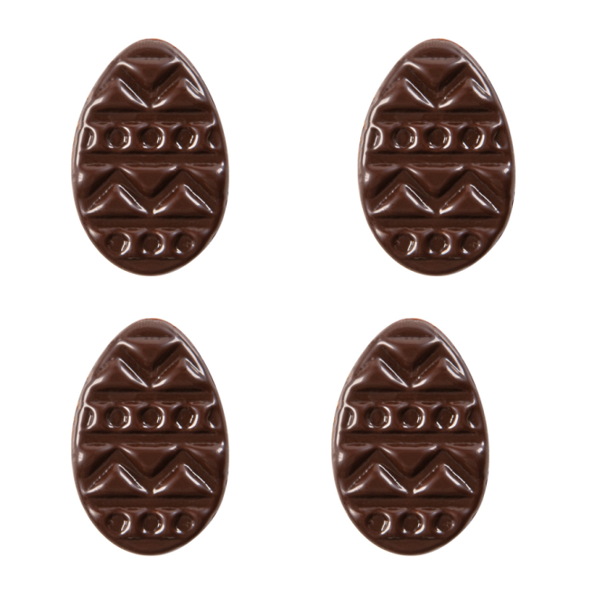 8 Mini Uova di Pasqua Rilievo - 4 Cioccolato Bianco / 4 Cioccolato fondente 