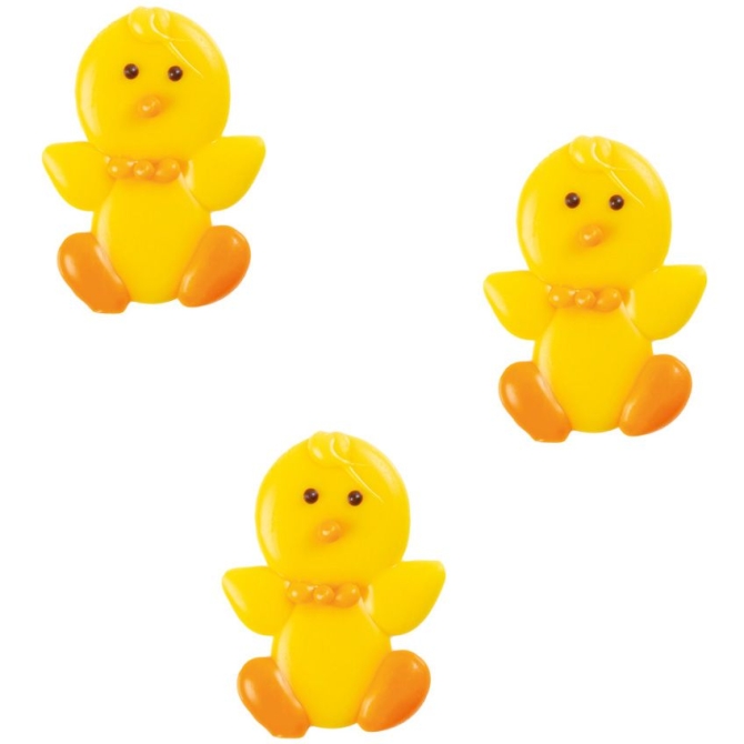 3 Piccoli Pulcini Giallo (4 cm) - Cioccolato Bianco 