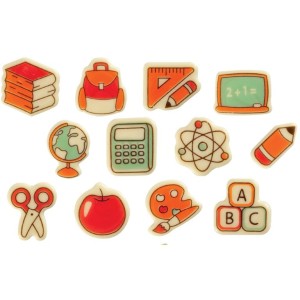 Assortimenti per il rientro a scuola (4 cm) - Cioccolato bianco