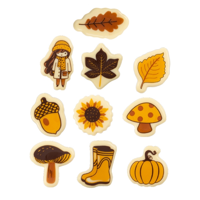 Assortimenti Autunnali (4 cm) - Cioccolato Bianco 