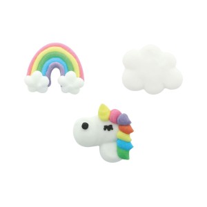 3 Decori Unicorno (2 cm) - Zucchero