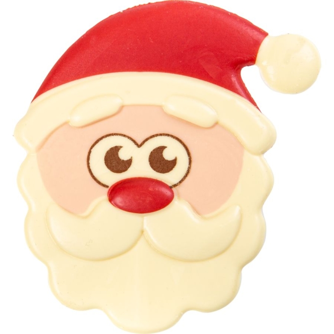 Testa di Babbo Natale 10 cm - Cioccolato bianco 