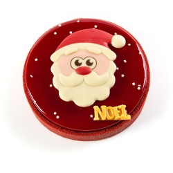 Testa di Babbo Natale 10 cm - Cioccolato bianco. n1