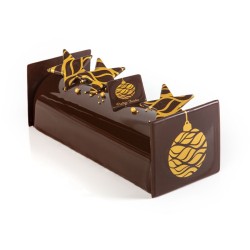 2 Tronchi Palle di Natale 9 cm - Cioccolato Fondente. n1