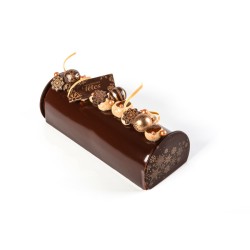 2 Punte Tronco Fiocco Di Neve 10 cm - Cioccolato Fondente. n1