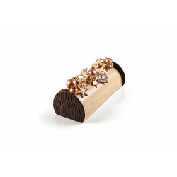 2 Punte Tronco Texture Legno 10 cm - Cioccolato Fondente. n1