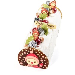 2 Punte di Tronco di Pupazzo di Neve Rosa 10 cm - Cioccolato Fondente. n1