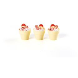 2 plettri per cappelli da Babbo Natale 3, 5 cm - Cioccolato bianco. n1