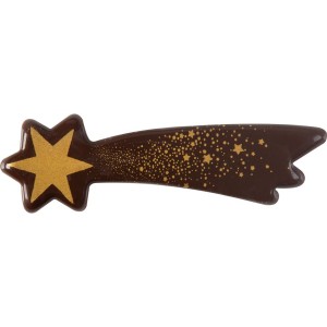 2 Stelle cadenti dorate (6,8 cm) - Cioccolato fondente