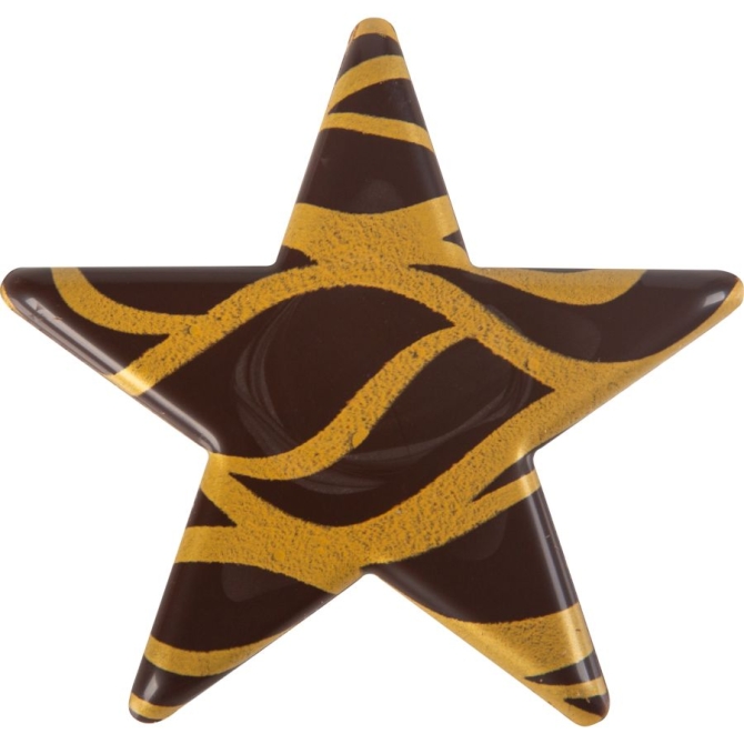 2 Stelle Onda Oro (5, 5 cm) - Cioccolato Fondente 